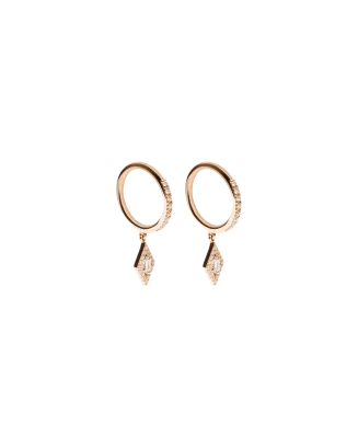 Brincos Argola Ouro Rosa e Diamantes