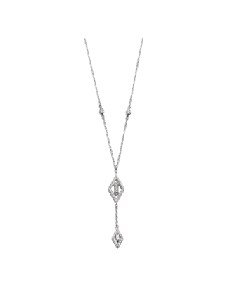 Colar Ouro Branco E Diamantes