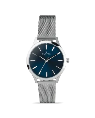 Relógio Mulher New Classic Lady Silver & Blue