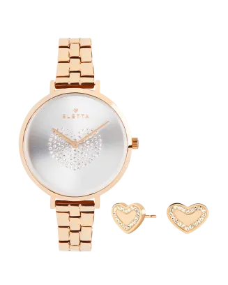 Box Rel&oacute;gio Mulher Hearts Rose