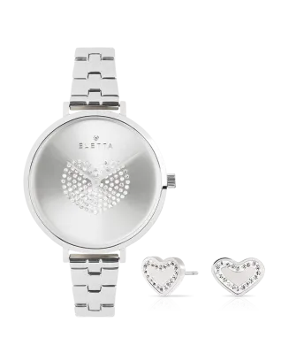 Box Rel&oacute;gio Mulher Hearts Silver