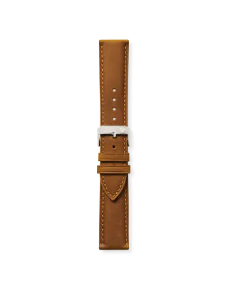 ELETTA Bracelete 22mm Pele Castanho Claro Aço