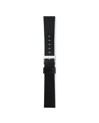 Bracelete Pele Preta Aço 20mm