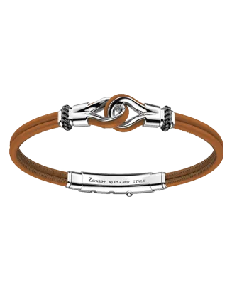 Pulseira Pele Castanha E Prata