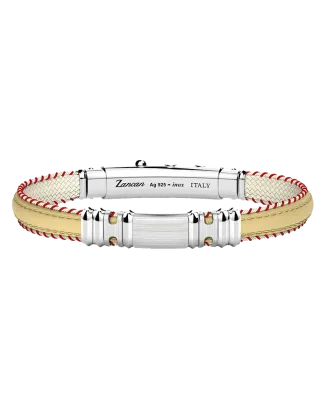 Pulseira Pele Camel, Vermelho E Prata