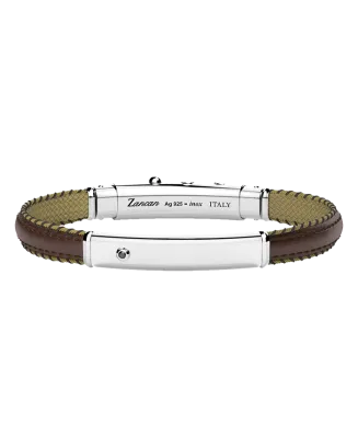 Pulseira Pele Castanha, Prata E Espinélio Preto