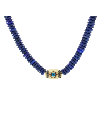Colar Ouro Amarelo, Lapis Lazuli E Diamantes