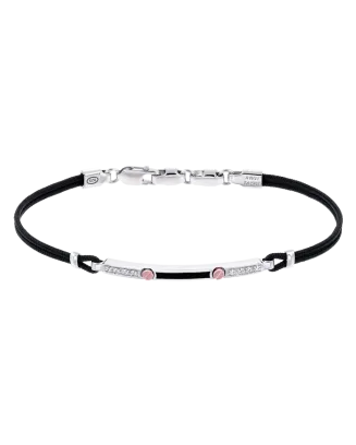 Pulseira Ouro Rosa, Prata E Safira Branca
