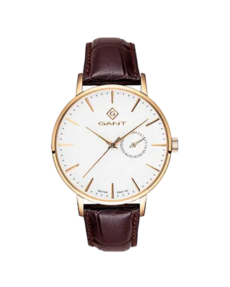Relógio Masculino Park Hill III Branco e Castanho