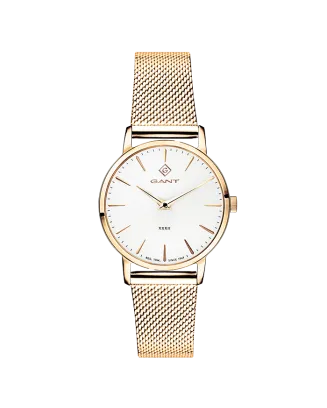 Relógio Feminino Park Hill Avenue Branco e Dourado