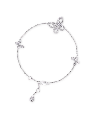 Pulseira Butterfly Ouro Branco E Diamantes