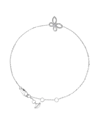 Pulseira Mini Butterfly Ouro Branco e Diamantes