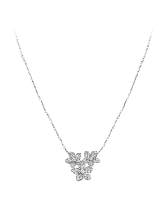 Colar Pendente Wild Flower Ouro Branco E Diamantes