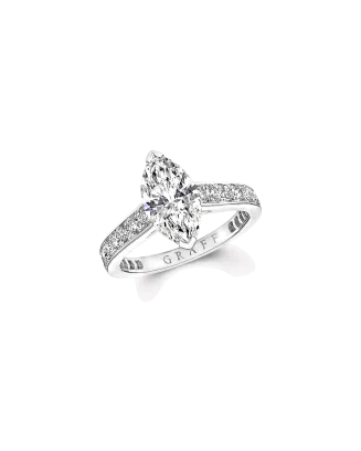 Anel Solitário Flame Platina E Diamantes com Pavé