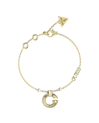 Pulseira em Aço Dourada com Pendente em G