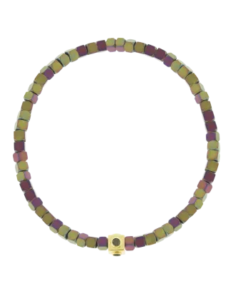 Pulseira Ouro Amarelo, Hematite E Diamantes Pretos