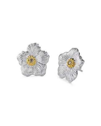Brincos Blossoms Prata e Vermeil com Diamantes