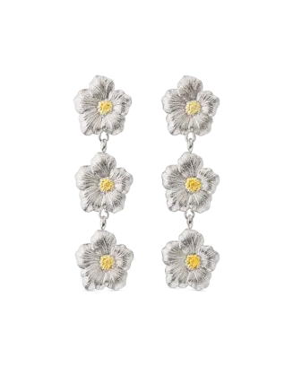 Brincos Pendentes Blossoms Prata e Vermeil