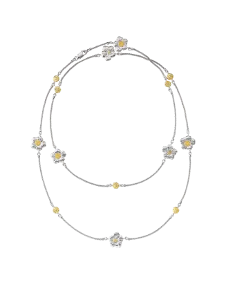 Colar Blossoms Gardenia em Prata e Diamantes