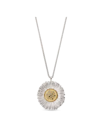 Colar Pendente Blossoms Prata e Vermeil com Diamantes
