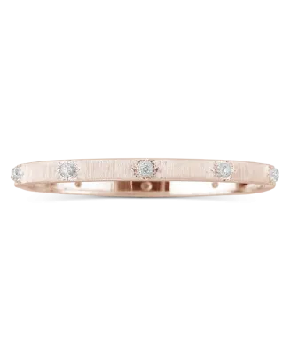 Pulseira Macri Classica Ouro Rosa E Diamantes 5mm