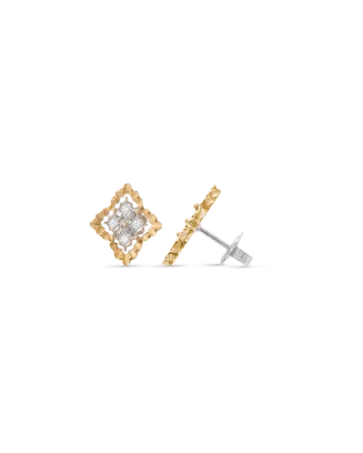Brincos Ouro Amarelo, Ouro Branco e Diamantes