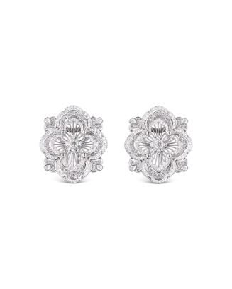 Brincos Opera Tulle Ouro Branco e Diamantes