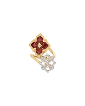 Anel Opera Ouro Amarelo, Ouro Branco, Esmalte E Diamantes