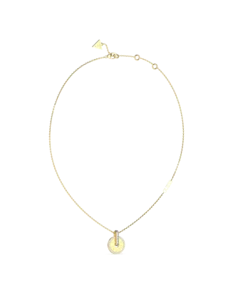 Colar em Aço Dourado com Pendente Redondo