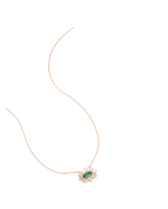 Colar Ouro Rosa, Esmeralda e Diamantes
