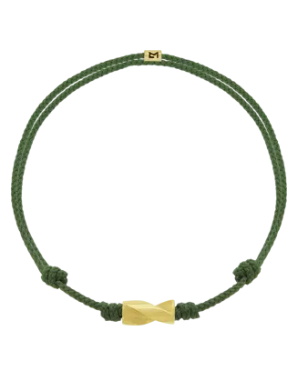 Pulseira Long Drill Verde com Ouro Amarelo