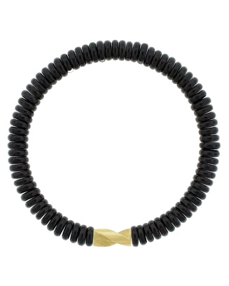 Pulseira Long Drill Ouro Amarelo e Onyx
