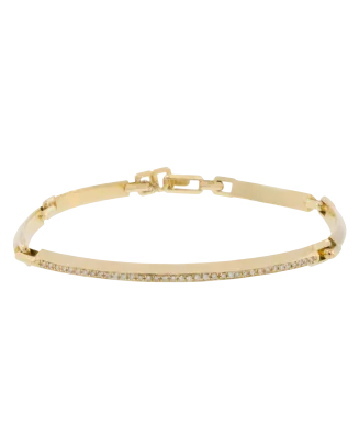 Pulseira Ouro Amarelo E Diamantes
