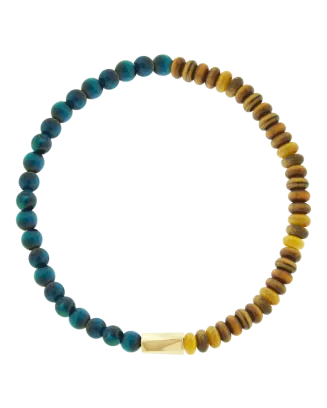 Pulseira Ouro Amarelo E Olho Tigre