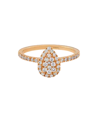 Anel &Eacute;pure Drop Ouro Rosa e Diamantes