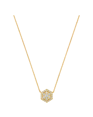 Colar &Eacute;pure Hexa Ouro Amarelo e Diamantes