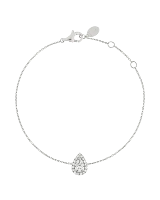 Pulseira &Eacute;pure Drop Ouro Branco e Diamantes