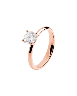 Anel Solit&aacute;rio True Love Ouro Rosa 0.15ct