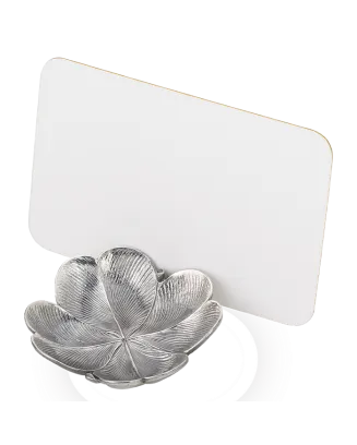 Marcador de Mesa Leaves Clover em Prata