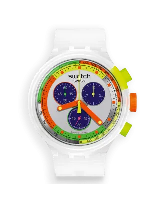 Rel&oacute;gio Swatch homem Branco Neon