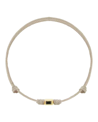 Pulseira Taupe em Corda, Ouro Amarelo E Diamantes Pretos