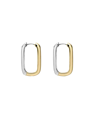 Brincos BICOLOR Argolas Rectangulares