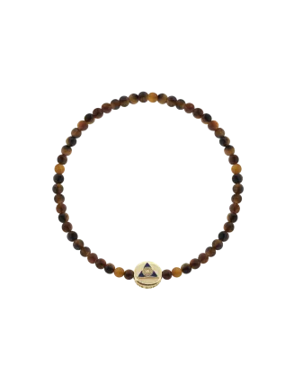 Pulseira Ouro Amarelo E Olho Tigre