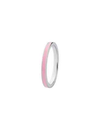 Anel Prata e Esmalte Rosa