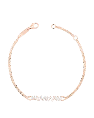 Pulseira Ouro Rosa e Diamantes