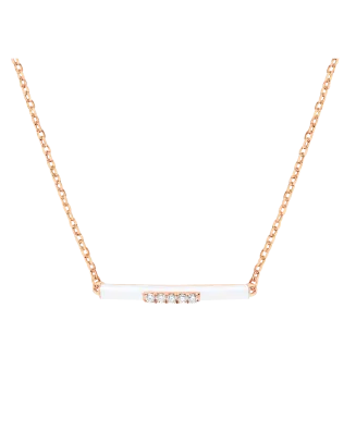 Colar Esmalte, Ouro Rosa E Diamantes
