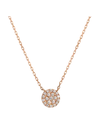 Colar Ouro Rosa E Diamantes 0,18Cts
