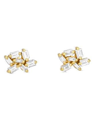 Brincos Ouro Amarelo e Diamantes