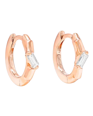 Brincos Argola Ouro Rosa e Diamantes