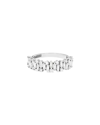 Anel Ouro Branco E Diamantes